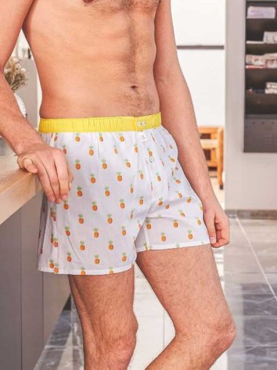 Men's Organic Cotton Boxers Clearance - Pineapple (S only) Ca28